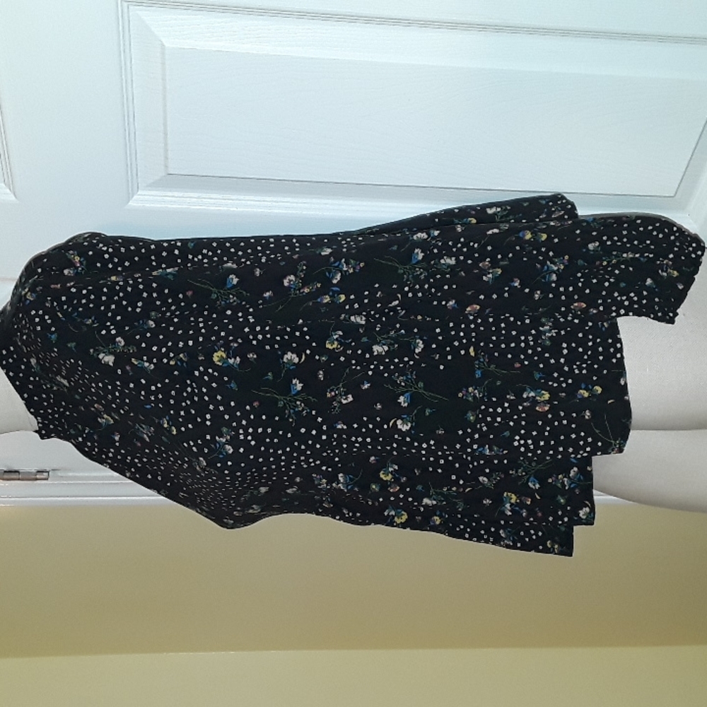 Art Class Floral Long sleeve Ruffle tiered High Neck boho Top Girls XL Women S - Picture 2 of 14